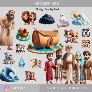 Cover image for Ebook NOAH'S ARK CLIPART,  clipart, Bible, Jesus, Digital Art, Instant Download