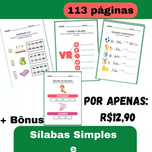 Imagem de capa para o Ebook Atividades Sílabas Simples e Sílabas Complexas Pdf