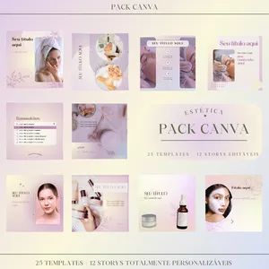 Imagem de capa para o Curso online Pack Canva - Estética 