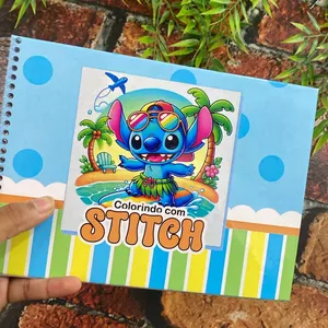Imagem de capa para o Ebook  Livro de Colorir Stitch – PDF Pronto para Imprimir!
