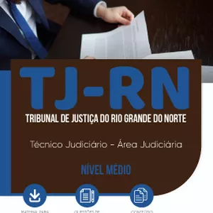 Imagem de capa para o Ebook Apostila TJ-RN - 2023 Técnico Judiciário - Área Judiciária