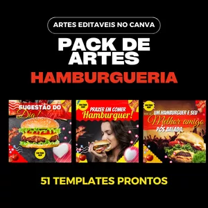 Imagem de capa para o Ebook PACK DE ARTES PARA HAMBURGUER
