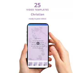Cover image for Online course 25 Christian videos with encouraging bible verses, For Instagram Reels, Tiktok, Youtube Shorts, Pinterest Idea Pins, Editable in Canva