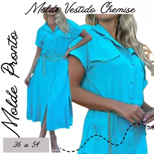 Imagem de capa para o Ebook Molde Vestido Transpassado Tamanho 36 à 54