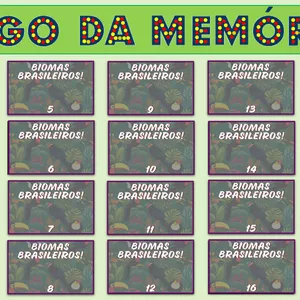 Imagem de capa para o Ebook Jogo da Memória - Biomas brasileiros - 10 pares