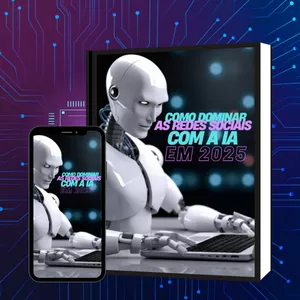 Imagem de capa para o Ebook Como Dominar as Redes Sociais com a Inteligência Artificial em 2025