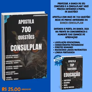 Imagem de capa para o Ebook CONSULPLAN - APOSTILA 700 QUESTÕES EDUCAÇÃO
