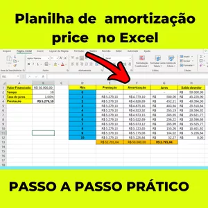 Imagem de capa para o Curso online Planilha de  AMORTIZAÇÃO do sistema PRICE  no EXCEL