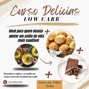 Imagem do curso Curso Delícias Low Carb/Zero Glúten/Zero Lactose