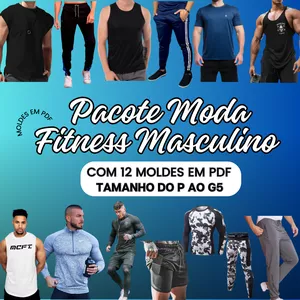 Imagem de capa para o Ebook Pacote Moda Fitness Masculino - Molde em PDF