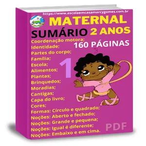 Imagem de capa para o Ebook  APOSTILA MATERNAL (2 ANOS). PARTE 1 - 160 PÁGINAS - PDF.