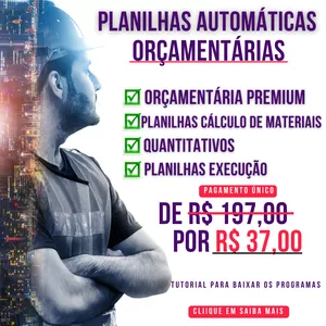 Imagem de capa para o Ebook Pacote de Planilhas PREMIUM EXCLUSIVA - Reboco, Chapisco, Contrapiso