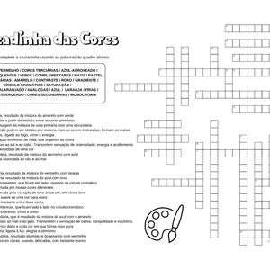 Imagem de capa para o Ebook Cruzadinha das Cores: Revisão de conceitos em forma de desafio!
