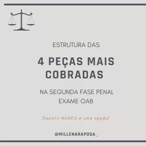Imagem de capa para o Ebook Estrutura das 4 peças mais cobradas na Segunda Fase Direito Penal - OAB XXXVI