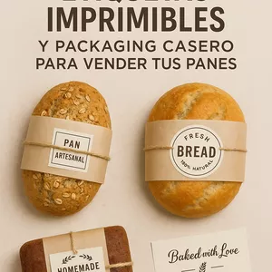 Imagen de portada para Curso online Pack de Etiquetas Imprimibles y Packaging Casero para Vender tus Panes
