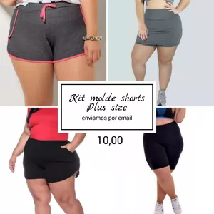 Imagem principal do produto Kit molde shorts plus size 