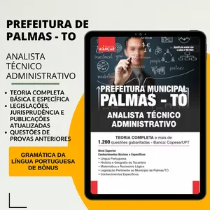Imagem de capa para o Ebook Prefeitura de Palmas TO - Analista Técnico Administrativo