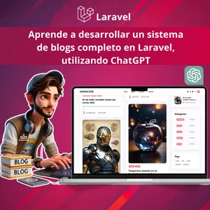 Imagen de portada para Curso online Aprende Laravel con un Blog Real y ChatGPT como Aliado