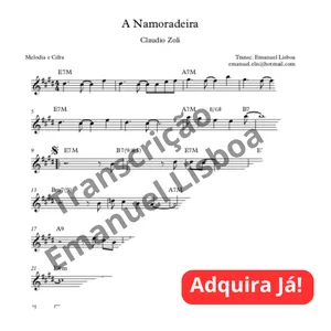 Imagem de capa para o Ebook A Namoradeira - Cláudio Zoli - Partitura