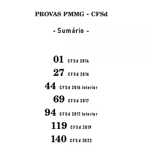 Imagem de capa para o Ebook Provas PMMG CFSd PDF - 2014 a 2022
