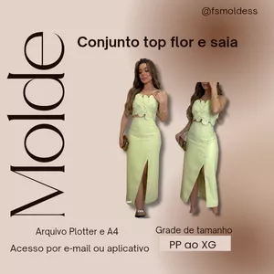 Imagem de capa para o Ebook Molde conjunto top flor e saia 
