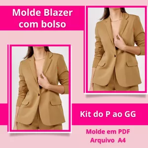 Imagem de capa para o Ebook Molde Blazer feminino com bolso