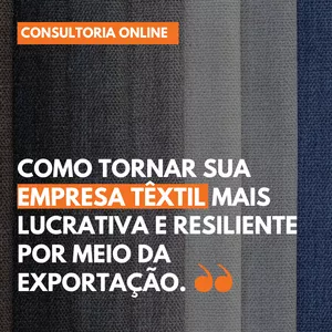 Imagem de capa para o Serviço online Consultoria Online: Como tornar sua empresa têxtil mais lucrativa e resiliente por meio da Exportação.