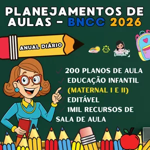 Imagem do curso PLANEJAMENTOS DE AULAS 2026 - MATERNAL I E II.📚⭐✏​