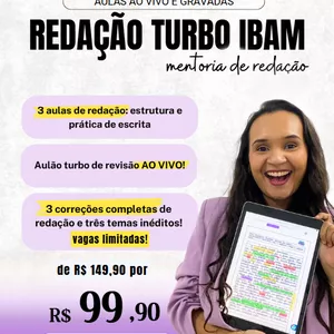 Imagem de capa para o Curso online Curso de Redação Turbo: banca IBAM