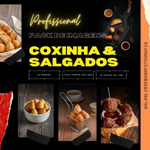 Imagem de capa para o Curso online Pack Coxinha + 320 imagens.  270 + 50 bônus / profissional