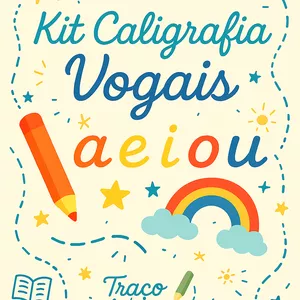 Imagem de capa para o Ebook Kit Caligrafia - Vogais