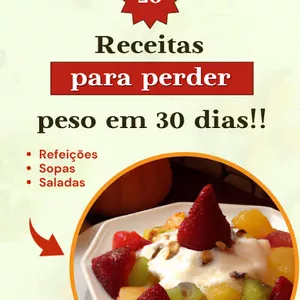 Imagem de capa para o Ebook 20 receitas para emagrecer em 30 dias