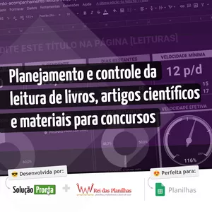 Imagem de capa para o Ebook Planejamento e controle da leitura de livros, artigos científicos e materiais para concursos