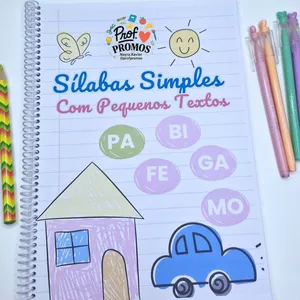 Imagem de capa para o Ebook Atividades com Sílabas Simples + Pequenos Textos 🎉