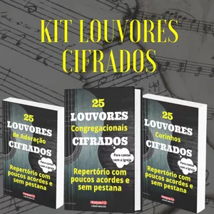Imagem de capa para o Ebook Combo de Louvores Cifrados Sem Pestana