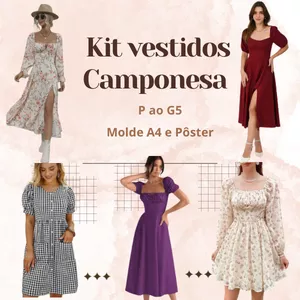 Imagem de capa para o Ebook MOLDE EM PDF KIT VESTIDOS CAMPONESA 