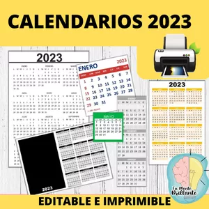 Imagen de portada para Ebook KIT IMPRIMIBLE CALENDARIOS ALMANAQUES 2023 - EDITABLES