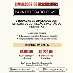 Imagem de capa para o Curso online CURSO DE DISCURSIVA DELEGADO PCMG SEM CORREÇÃO 