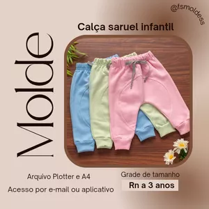 Imagem de capa para o Ebook Molde calça saruel infantil 