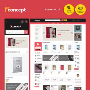 Imagem de capa para o Ebook Tema Prestashop Concept Ebook Library - Online Book Store 1.7x - 8.0x