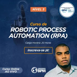 Imagem de capa para o Curso online Curso Prático para aplicação da Robotização nos processos (RPA)