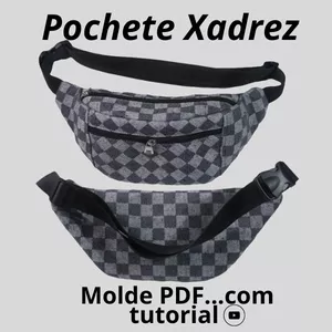 Imagem de capa para o Ebook Molde Pochete Xadrez Unissex