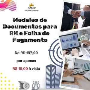 Imagem de capa para o Ebook Modelos de Documentos para RH e Folha de Pagamento