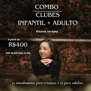 Imagem de capa para o Evento online Combo de Clubes Infatil + Adultos de Agosto - @karen.terapias