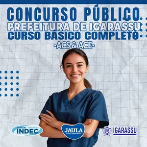 Imagem de capa para o Curso online Curso Preparatório ACS e ACE - Prefeitura de Igarassu (Banca INDEC)