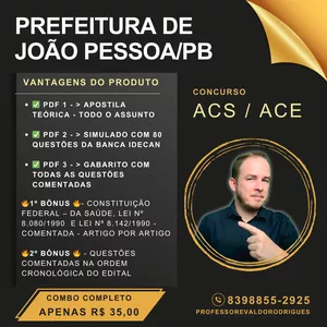 Imagem de capa para o Ebook CONCURSO DA PREFEITURA DE JOÃO PESSOA/PB - ACS / ACE
