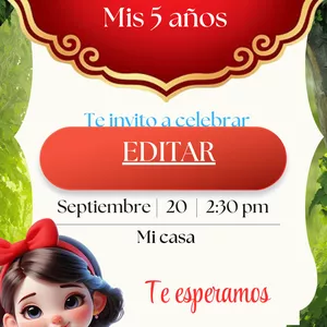 Imagen de portada para Ebook PLANTILLA INVITACIÓN BLANCA NIEVES 