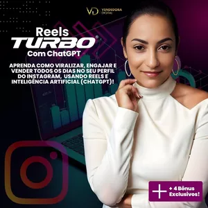 Imagem de capa para o Curso online ReelsTURBO® Com ChatGPT: Aprenda a VIRALIZAR Seus REELS e ATRAIR CLIENTES Pelo Instagram Usando I.A.!