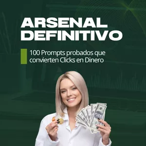Imagen de portada para Ebook Arsenal Definitivo: 100 Prompts probados que convierten Clicks en Dinero