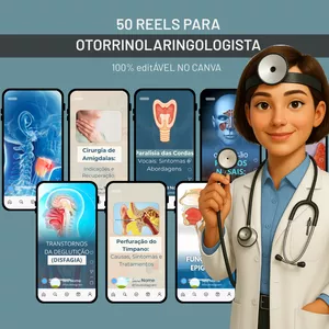 Imagem de capa para o Curso online 50 reels narrados, animados e editáveis para Otorrinolaringologistas 